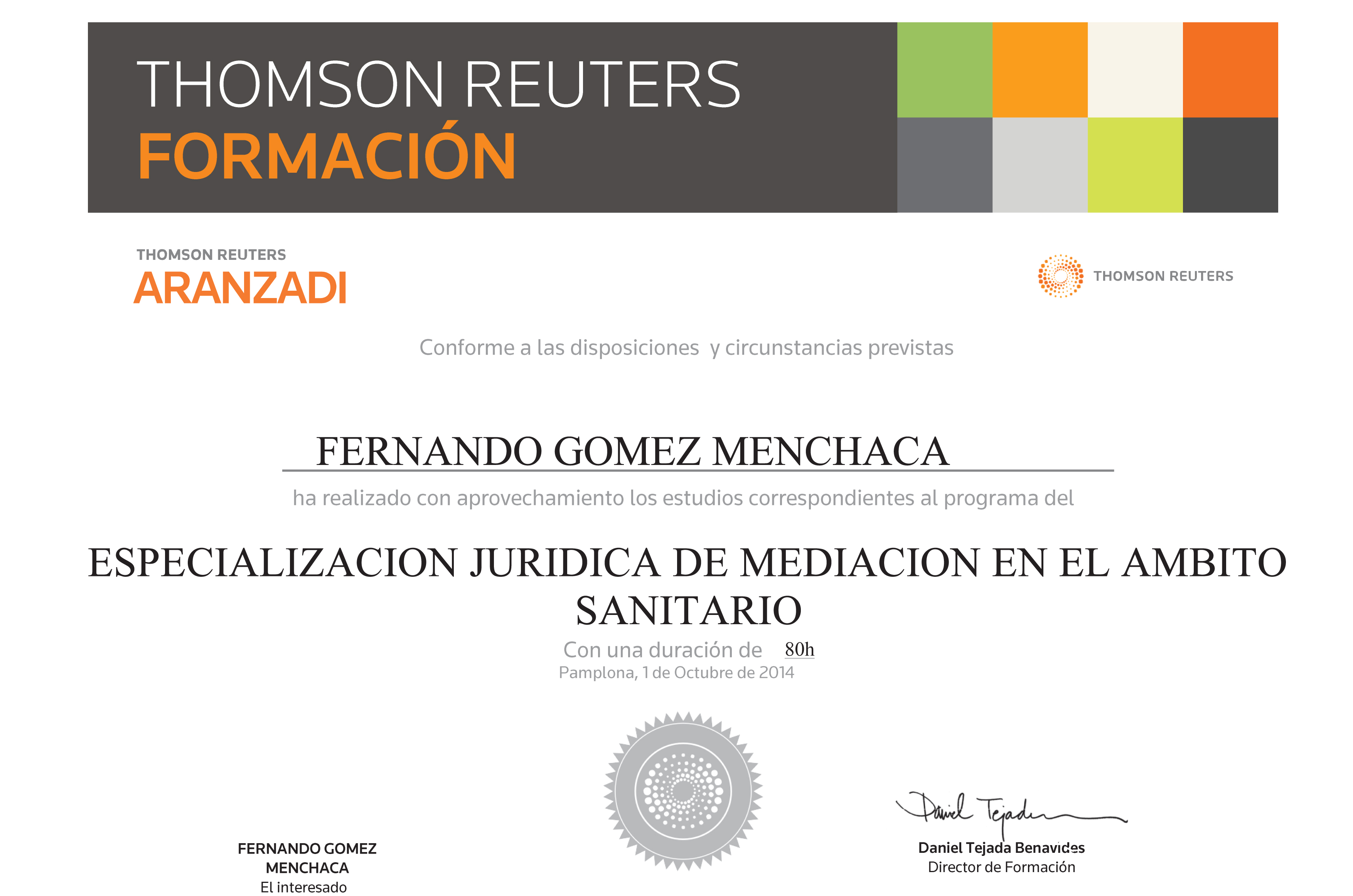 Abogados Gómez Menchaca título “Especialista en mediación del derecho sanitario